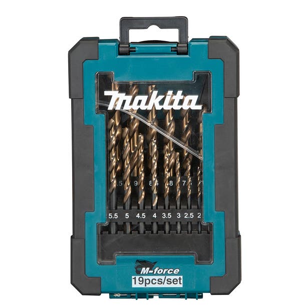 MAKITA 1-10mm M-FORCE HSS Drill Bit Set 19 Piece D-67583