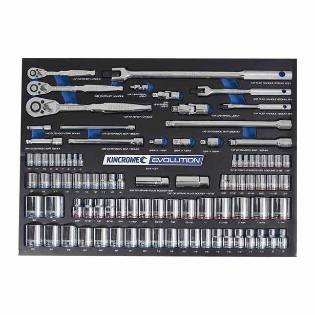 KINCROME EVOLUTION Eva Tray 92 Piece Sockets & Accessories EVA112T