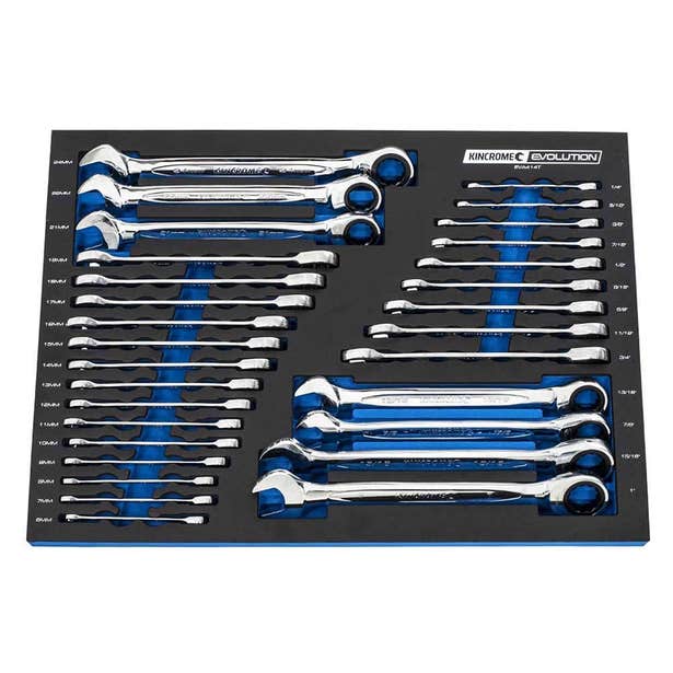 KINCROME EVOLUTION Eva Tray 30 Piece Gear Spanner EVA414T