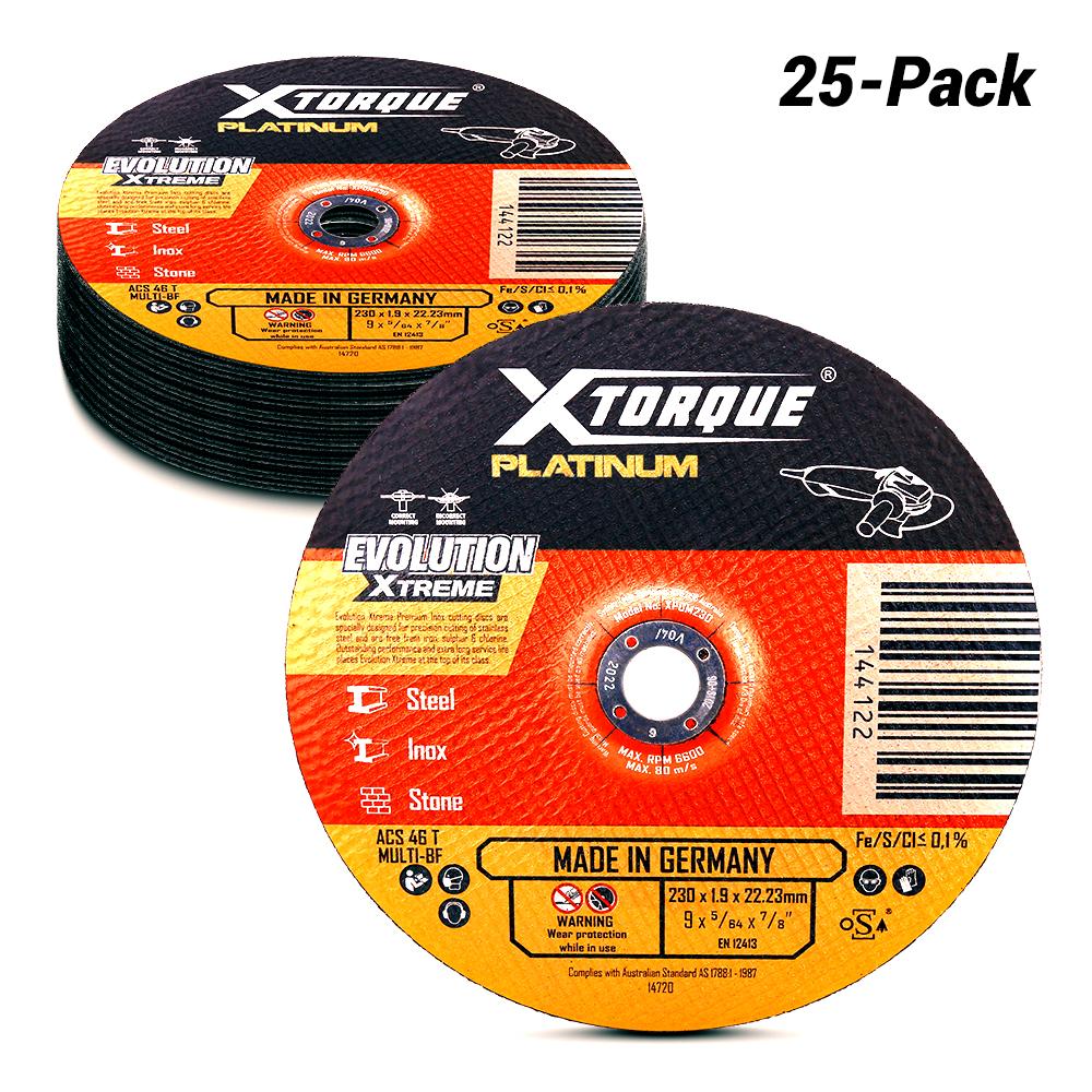 Xtorque XPDM230-25 Platinum 25-Pack 230mm (9") 1.9mm Depressed Centre Premium Multi Material Cutting Disc