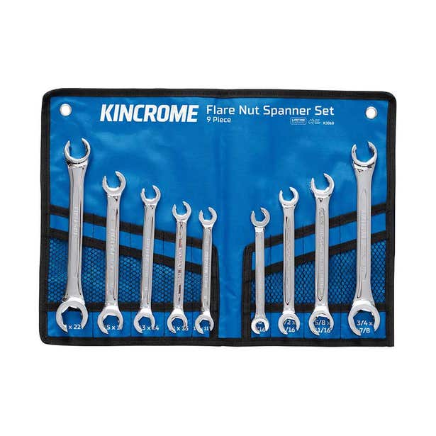 KINCROME 9 Piece Flare Nut Spanner Set K3060