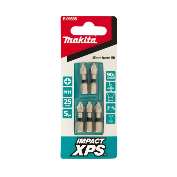 MAKITA PH1 x 25mm Impact XPS Insert Bit - 5 Piece E-09335