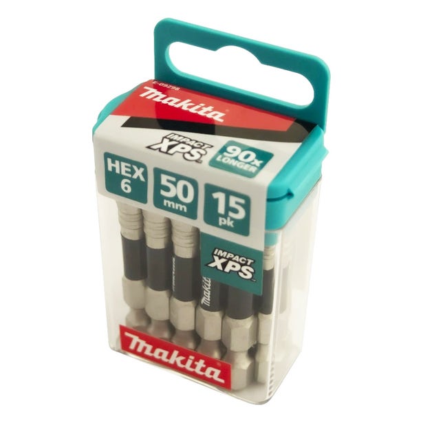 MAKITA HEX6 x 50mm Impact XPS Power Bit - 15 Piece E-09298
