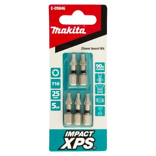 MAKITA T10 x 25mm Impact XPS Insert Bit - 5 Piece E-09846