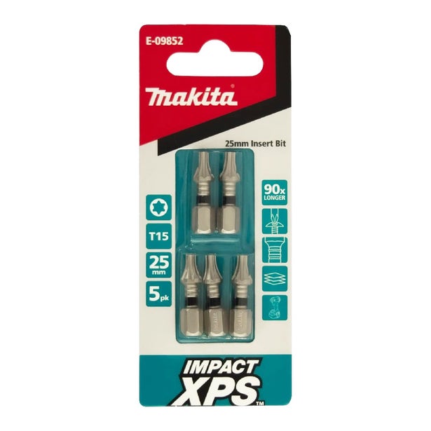 MAKITA T15 x 25mm Impact XPS Insert Bit - 5 Piece E-09852