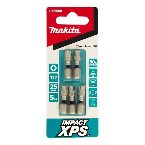 MAKITA T27 x 25mm Impact XPS Insert Bit - 5 Piece E-09880