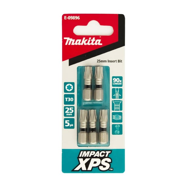 MAKITA T30 x 25mm Impact XPS Insert Bit - 5 Piece E-09896