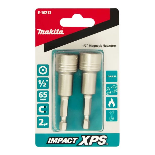 MAKITA 1/2 x 65mm Impact XPS Mag Nutsetter - 2 Piece E-10213