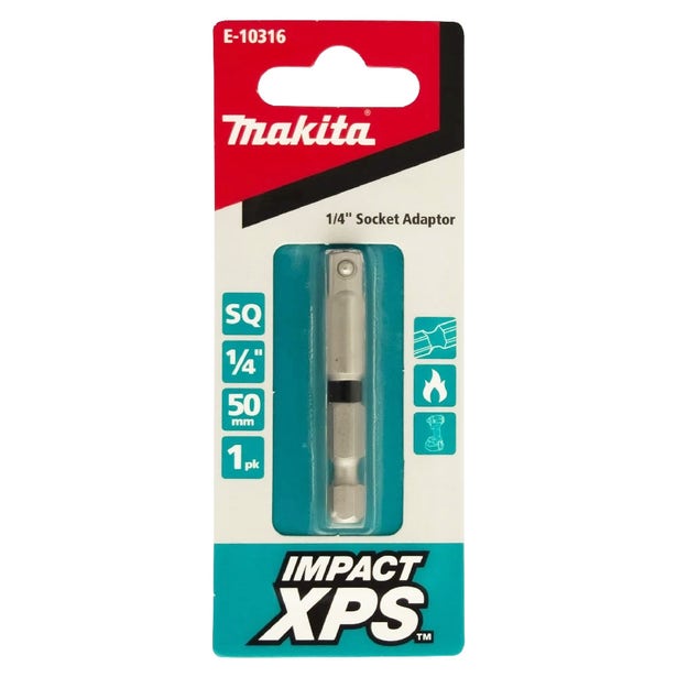 MAKITA 1/4 SQ x 50mm Impact XPS Socket Adaptor - 1 Piece E-10316
