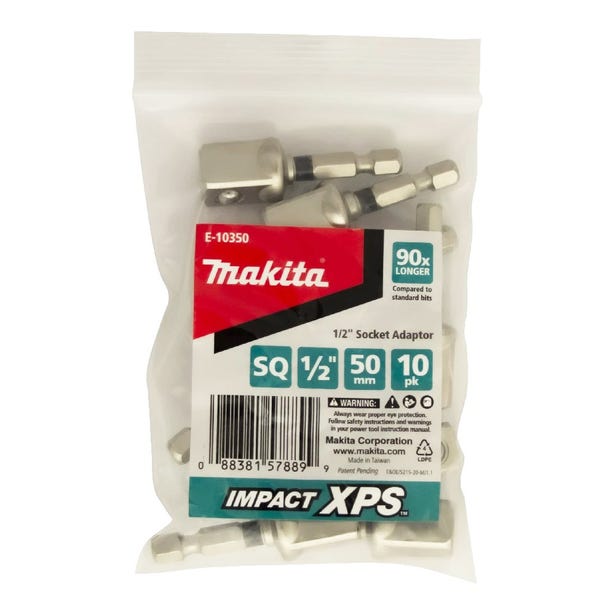 MAKITA 1/2 SQ x 50mm Impact XPS Socket Adaptor - 10 Piece E-10350