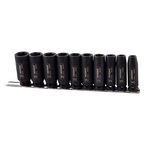 KINCROME Impact 3/8" 10 Piece Drive Socket Rail Deep Metric K2093