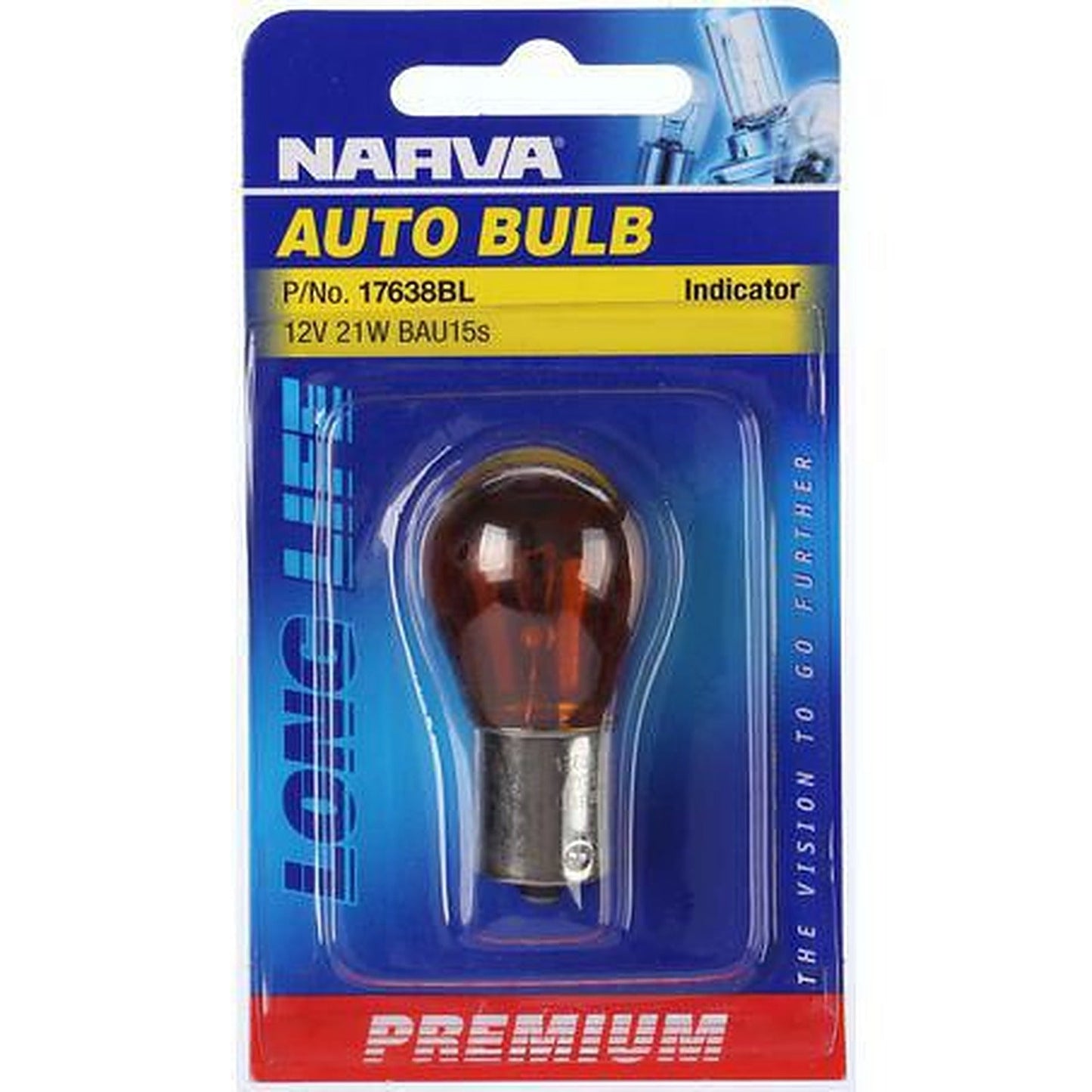 Narva PY21W Bayonet BAU15s Premium Globe 12V 21W 17638BL