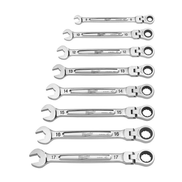 MILWAUKEE Metric  Flex Head Ratcheting Combination Wrench Set 7 Piece 48229529