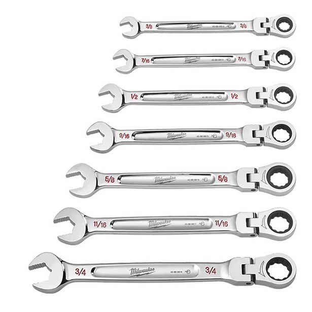 MILWAUKEE Flex Head Combination Wrenches 7 Pieces 48229429