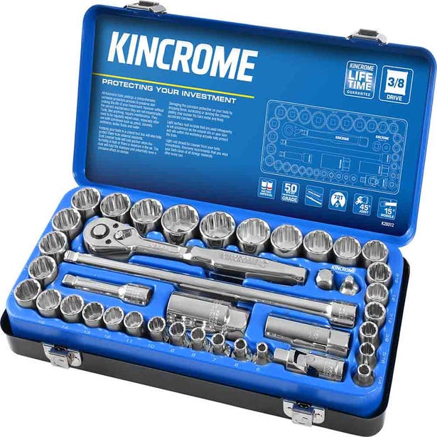 KINCROME 3/8" Drive Socket Set Metric & Imperial 40 Piece K28012