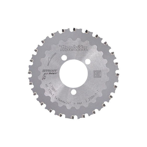 MAKITA 110 x 34mm 24T TCT Circular Saw Blade for Rebar Cutting - EFFICUT E-11097