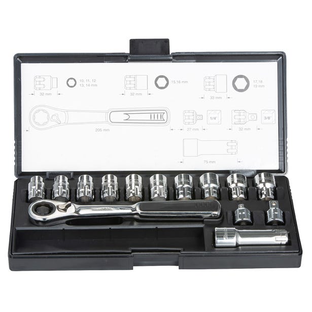 MAKITA Pass Thru Socket Set - 14 Piece B-65595