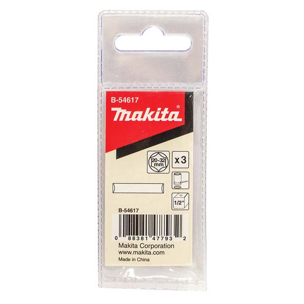 MAKITA Pin Set 1/2 Impact Socket 20mm-32mm - 3 Piece B-54617