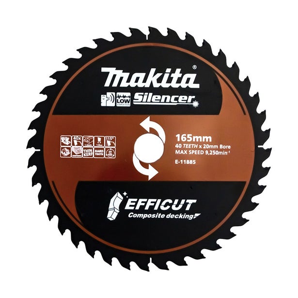 MAKITA 165 x 20 x 40T TCT EFFICUT Composite Decking Saw Blade E-11885