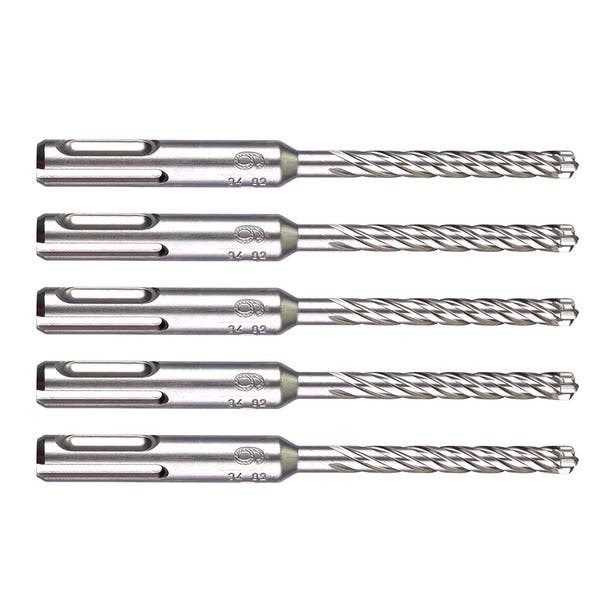 MILWAUKEE 6 x 115mm SDS Plus 4-Cutter TCT Masonry Drill Bit - 5 Piece 4932478530