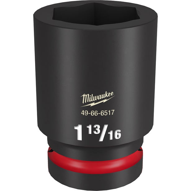 MILWAUKEE SHOCKWAVE 1" Drive 1-13/16" Standard 6 Point Impact Socket 49666517
