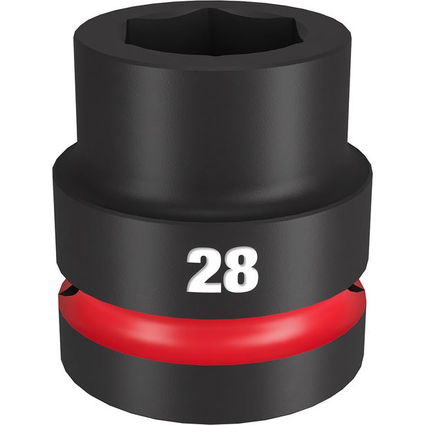MILWAUKEE SHOCKWAVE 1inch Drive 28mm Standard 6 Point Impact Socket 49666593