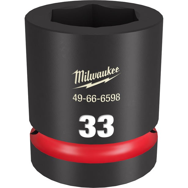 MILWAUKEE SHOCKWAVE 1inch Drive 33mm Standard 6 Point Impact Socket 49666598