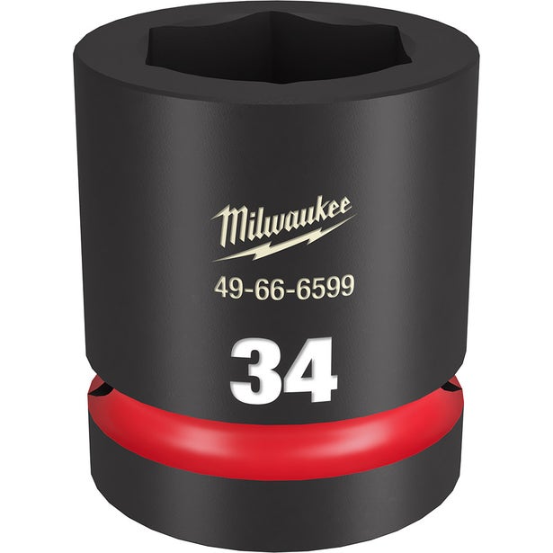 MILWAUKEE SHOCKWAVE 1inch Drive 34mm Standard 6 Point Impact Socket 49666599
