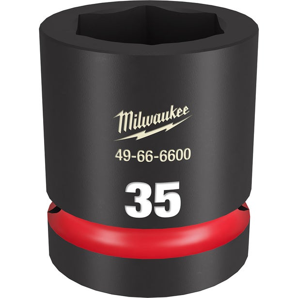 MILWAUKEE SHOCKWAVE 1inch Drive 35mm Standard 6 Point Impact Socket 49666600