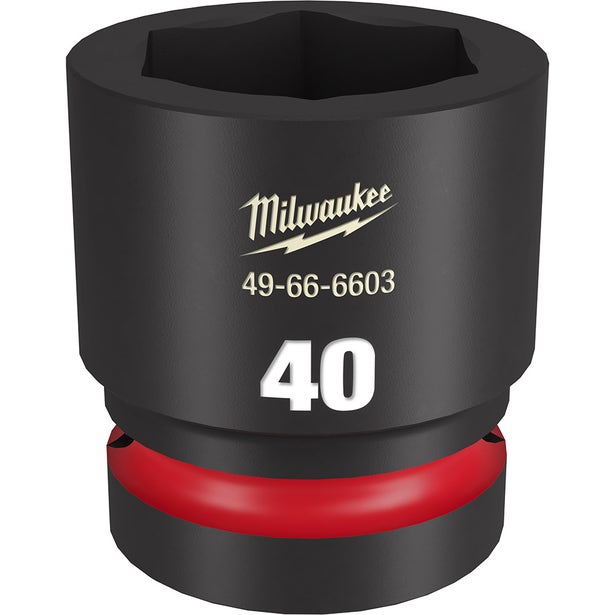 MILWAUKEE SHOCKWAVE 1inch Drive 40mm Standard 6 Point Impact Socket 49666603