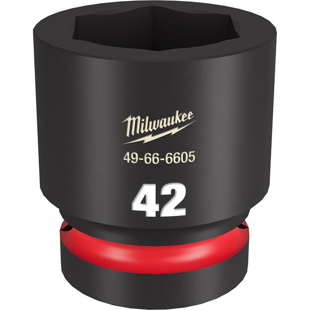 MILWAUKEE SHOCKWAVE 1inch Drive 42mm Standard 6 Point Impact Socket 49666605