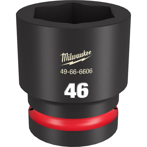 MILWAUKEE SHOCKWAVE 1inch Drive 46mm Standard 6 Point Impact Socket 49666606