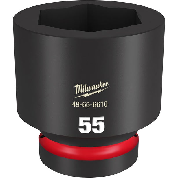 MILWAUKEE SHOCKWAVE 1inch Drive 55mm Standard 6 Point Impact Socket 49666610