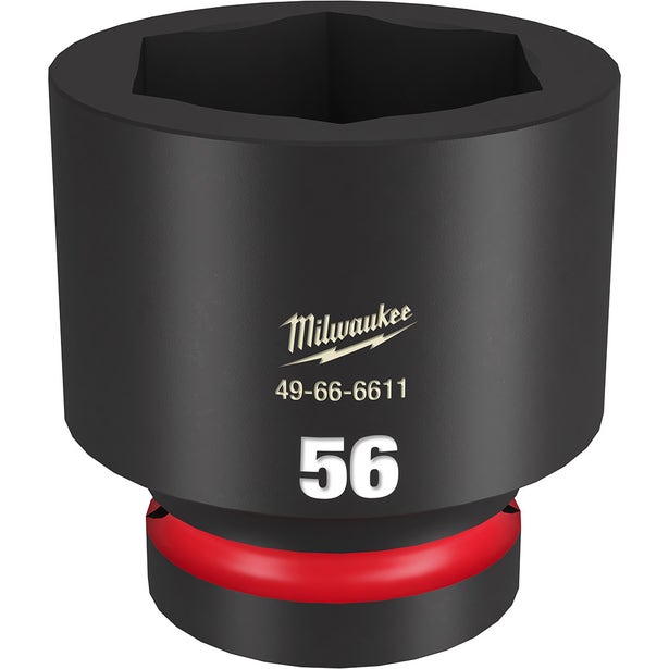 MILWAUKEE SHOCKWAVE 1inch Drive 56mm Standard 6 Point Impact Socket 49666611