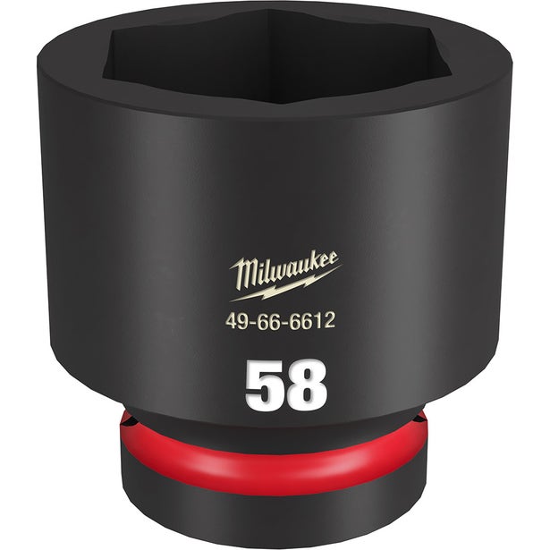 MILWAUKEE SHOCKWAVE 1inch Drive 58mm Standard 6 Point Impact Socket 49666612