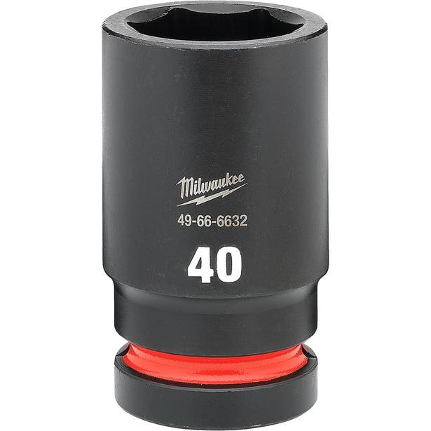 MILWAUKEE SHOCKWAVE 1inch Drive 40mm Deep 6 Point Impact Socket 49666632