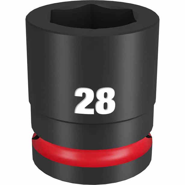 MILWAUKEE SHOCKWAVE 3/4inch Drive 28mm Standard 6 Point Impact Socket 49666366
