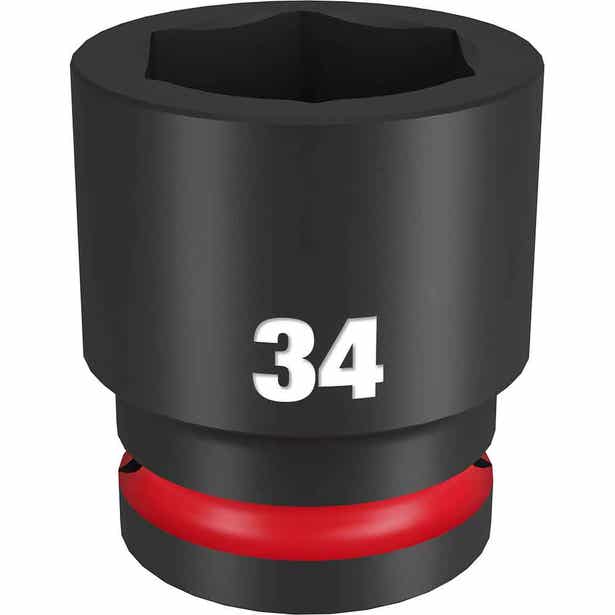 MILWAUKEE SHOCKWAVE 3/4inch Drive 34mm Standard 6 Point Impact Socket 49666372