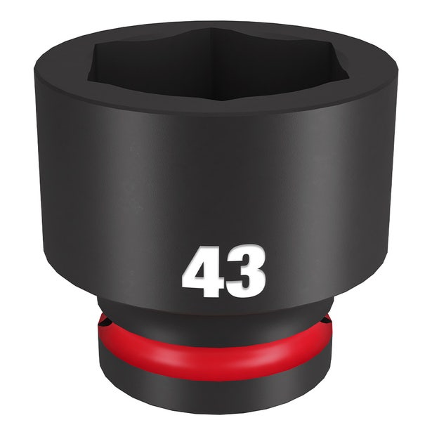 MILWAUKEE SHOCKWAVE 3/4inch Drive 43mm Standard 6 Point Impact Socket 49666381