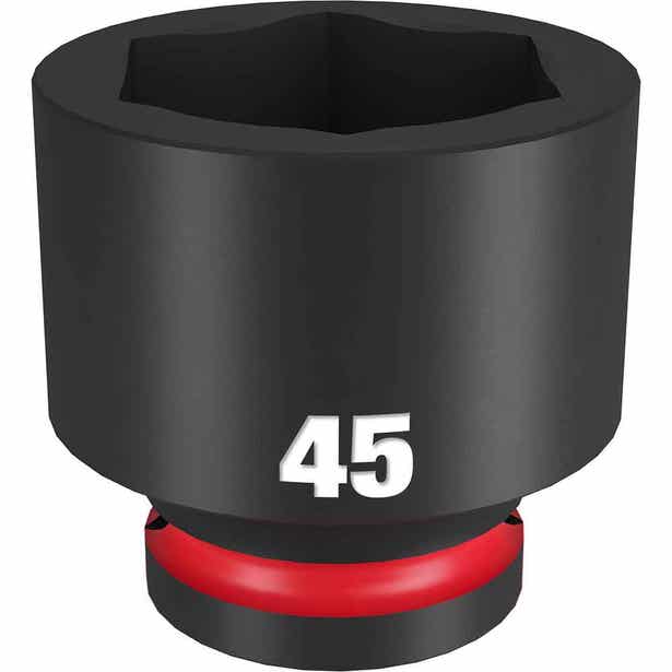 MILWAUKEE SHOCKWAVE 3/4inch Drive 45mm Standard 6 Point Impact Socket 49666383