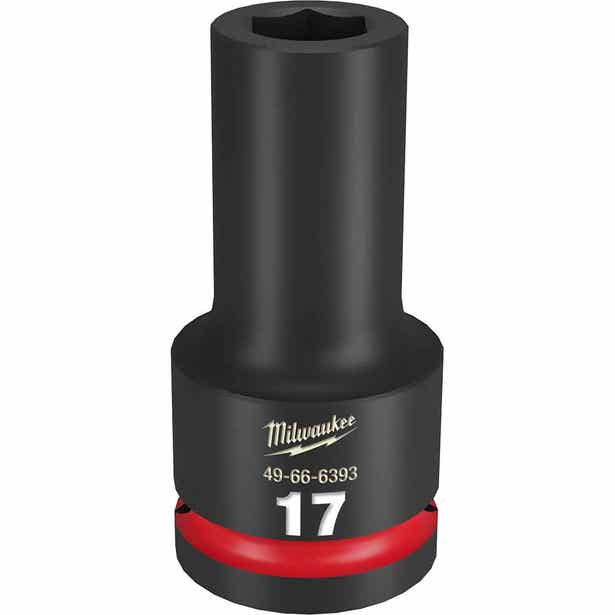 MILWAUKEE SHOCKWAVE 3/4inch Drive 17mm Deep 6 Point Impact Socket 49666393