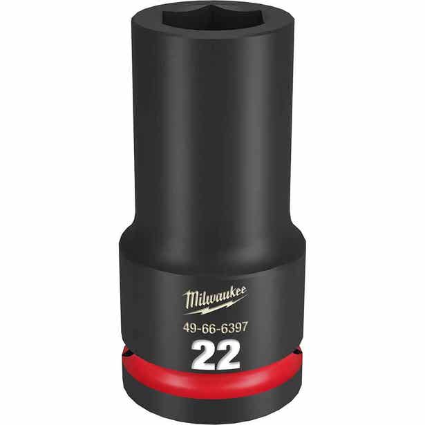 MILWAUKEE SHOCKWAVE 3/4inch Drive 22mm Deep 6 Point Impact Socket 49666397