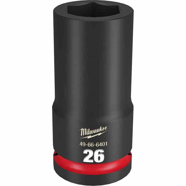 MILWAUKEE SHOCKWAVE 3/4inch Drive 26mm Deep 6 Point Impact Socket 49666401