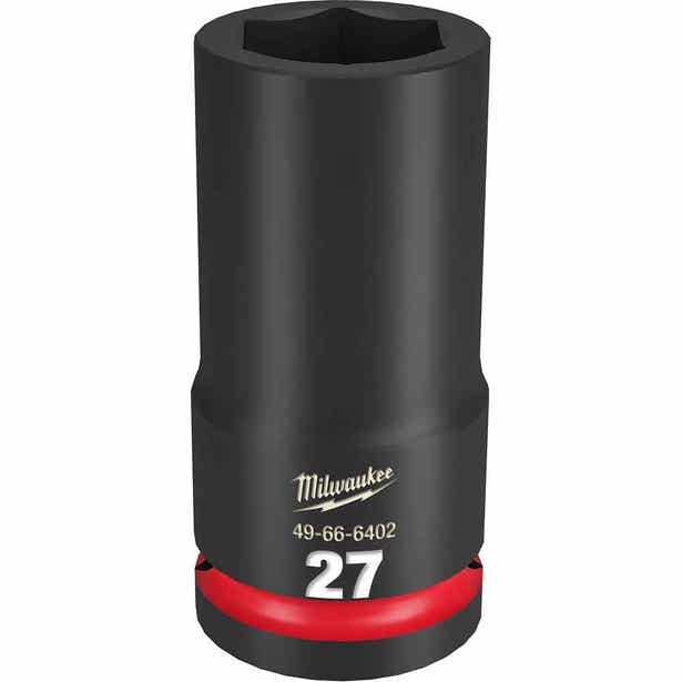 MILWAUKEE SHOCKWAVE 3/4inch Drive 27mm Deep 6 Point Impact Socket 49666402
