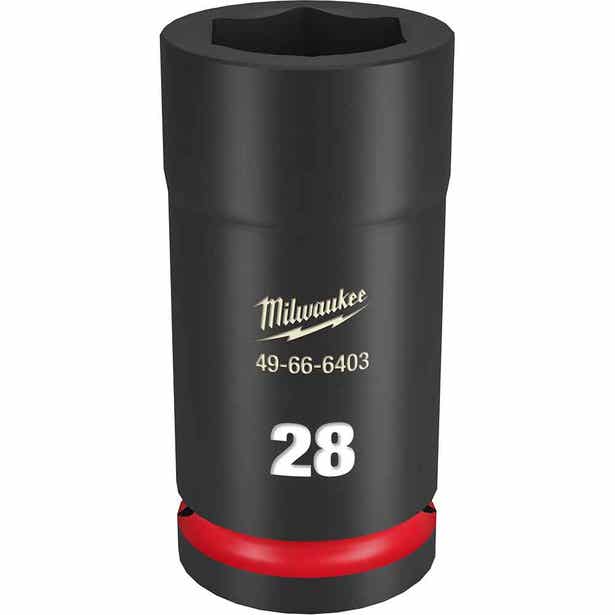 MILWAUKEE SHOCKWAVE 3/4inch Drive 28mm Deep 6 Point Impact Socket 49666403