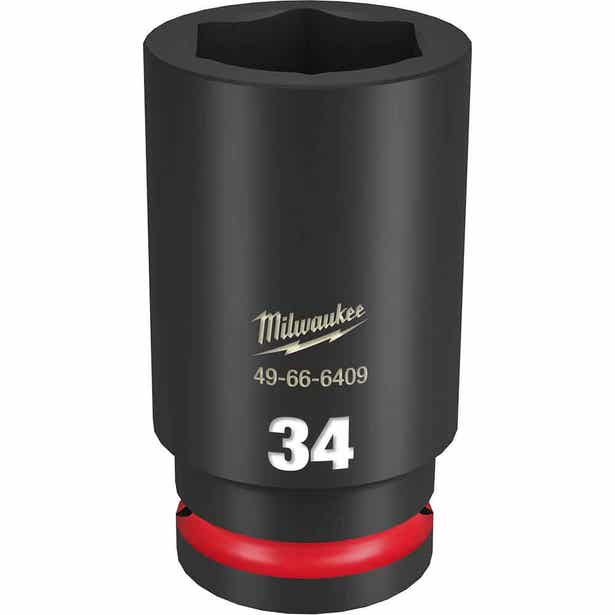 MILWAUKEE SHOCKWAVE 3/4inch Drive 34mm Deep 6 Point Impact Socket 49666409