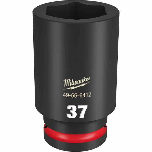 MILWAUKEE SHOCKWAVE 3/4inch Drive 37mm Deep 6 Point Impact Socket 49666412