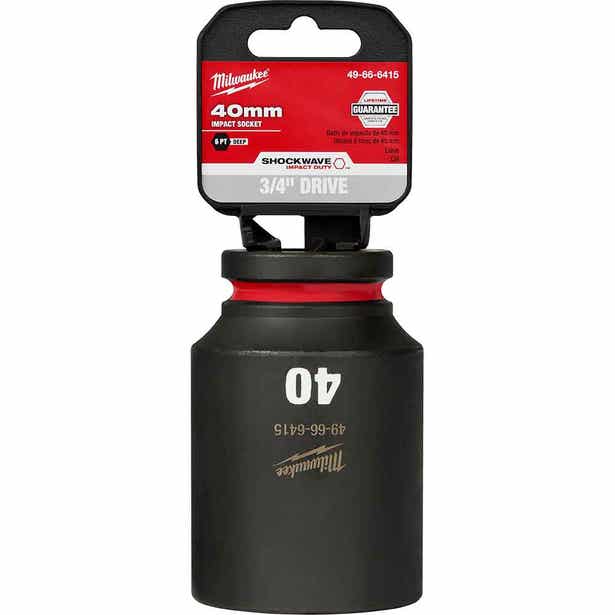 MILWAUKEE SHOCKWAVE 3/4inch Drive 40mm Deep 6 Point Impact Socket 49666415