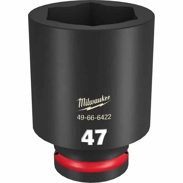 MILWAUKEE SHOCKWAVE 3/4inch Drive 47mm Deep 6 Point Impact Socket 49666422