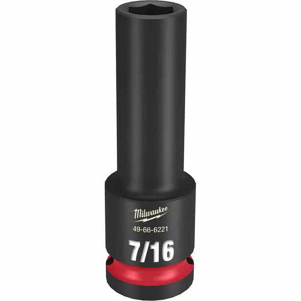 MILWAUKEE SHOCKWAVE 1/2" Drive 7/16" Deep 6 Point Impact Socket 49666221